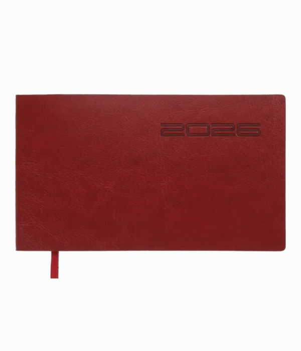 Щотижневик датований 2026 Buromax Ideal зі штучної шкіри 153x87 мм 128 сторінок червоний - фото 1