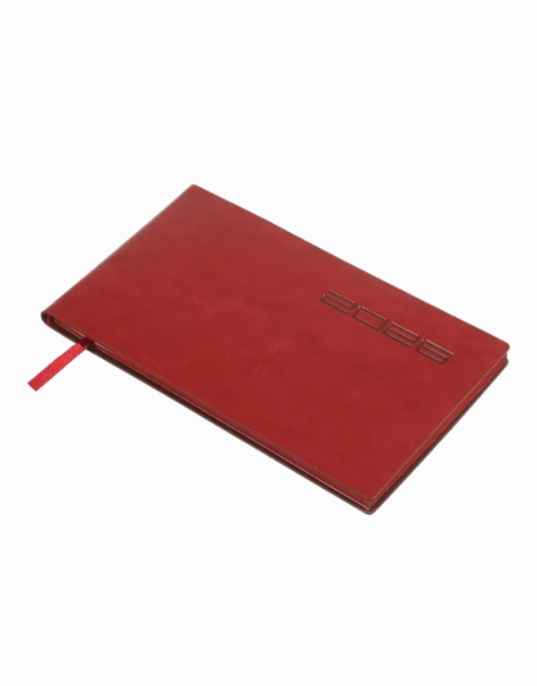 Щотижневик датований 2026 Buromax Ideal зі штучної шкіри 153x87 мм 128 сторінок червоний - фото 2