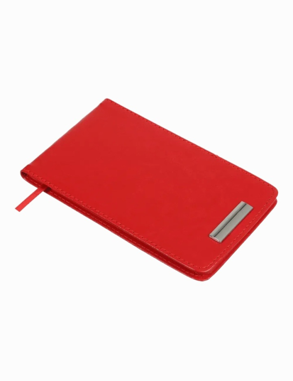 Щотижневик датований 2026 Buromax Salerno зі штучної шкіри 153x87 мм 128 сторінок червоний - фото 3