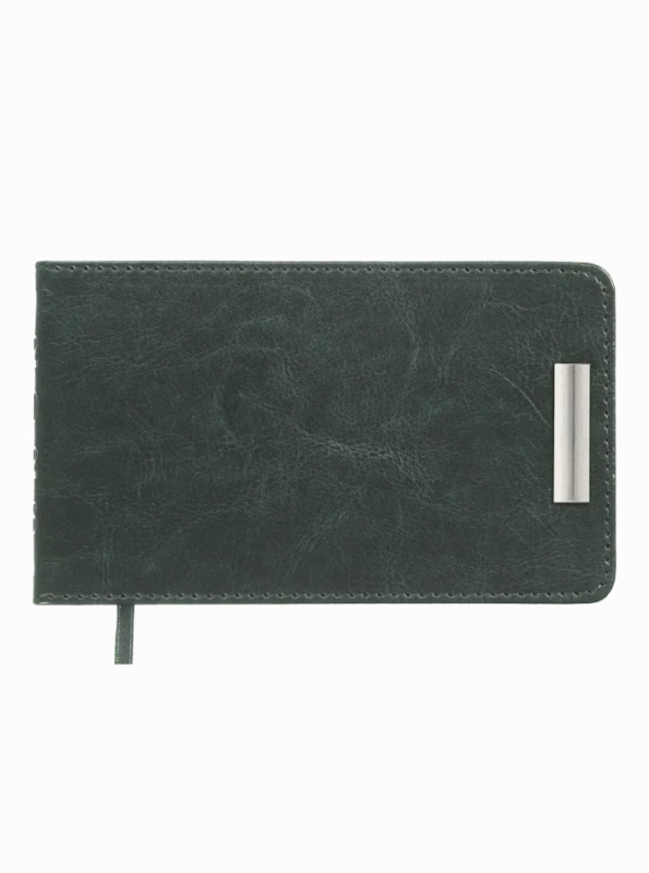 Щотижневик датований 2026 Buromax Salerno зі штучної шкіри 153x87 мм 128 сторінок зелений - фото 1