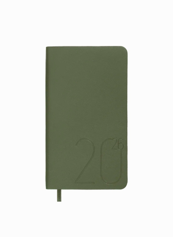 Щотижневик датований 2026 Buromax Morandi Style зі штучної шкіри 85x153 мм 128 сторінок зелений - фото 1
