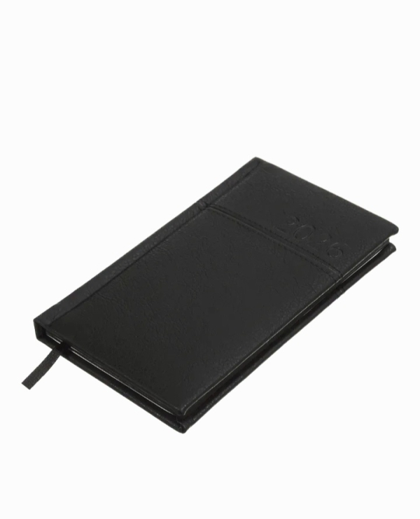 Щотижневик датований 2026 Buromax Orion зі штучної шкіри 85x153 мм 128 сторінок чорний - фото 2