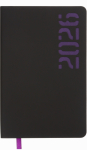 Щоденник датований 2026 Buromax Neon зі штучної шкіри А6 336 сторінок чорний з фіолетовим