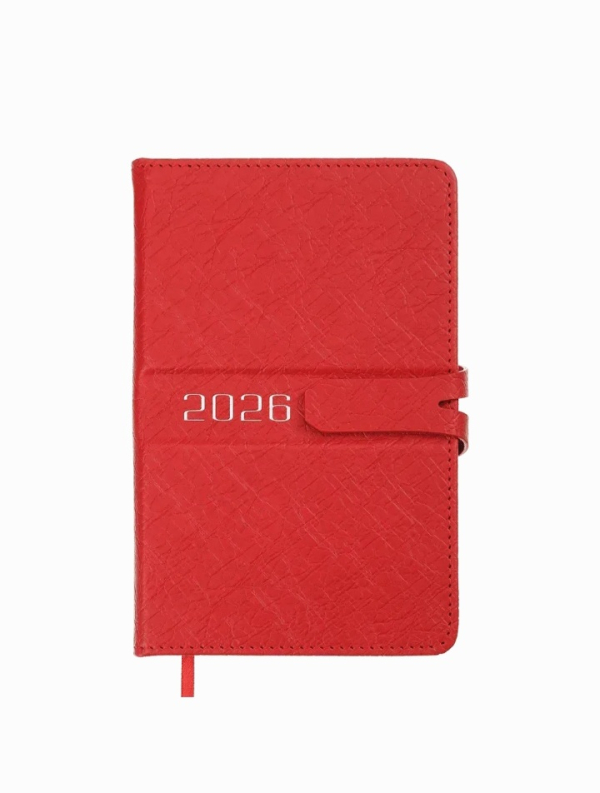 Щоденник датований 2026 Buromax Belle зі штучної шкіри А6 336 сторінок червоний - фото 1