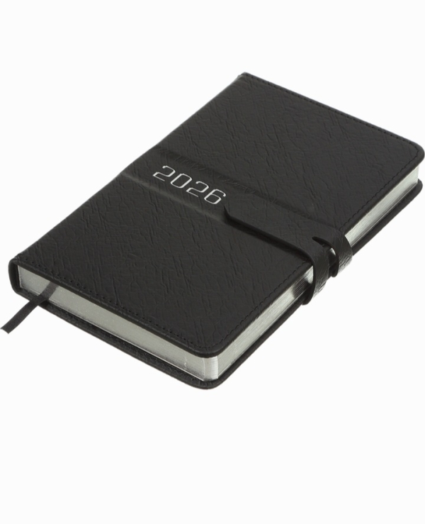 Щоденник датований 2026 Buromax Belle зі штучної шкіри А6 336 сторінок чорний - фото 3