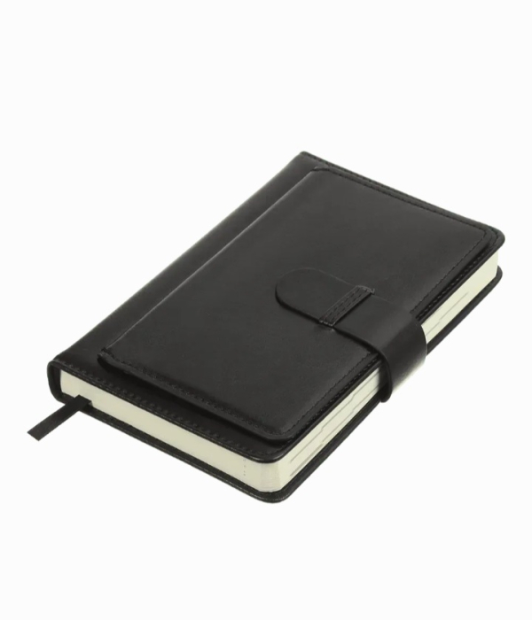 Щоденник датований 2026 Buromax Epos зі штучної шкіри А6 336 сторінок чорний - фото 2