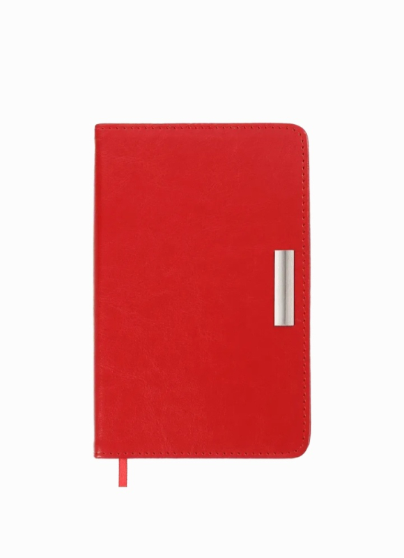 Щоденник датований 2026 Buromax Salerno зі штучної шкіри А6 336 сторінок червоний - фото 1