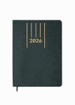 Щоденник датов. 2026 MEMORY, A5, зелений, штуч.шкіра (BM.21151-04)