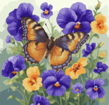 Картина за номерами з алмазною мозаїкою SANTI "Яскравий метелик" 40х40 см