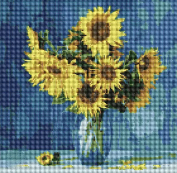 Алмазна мозаїка " Улюблені соняшники" 40х40 см - фото 1