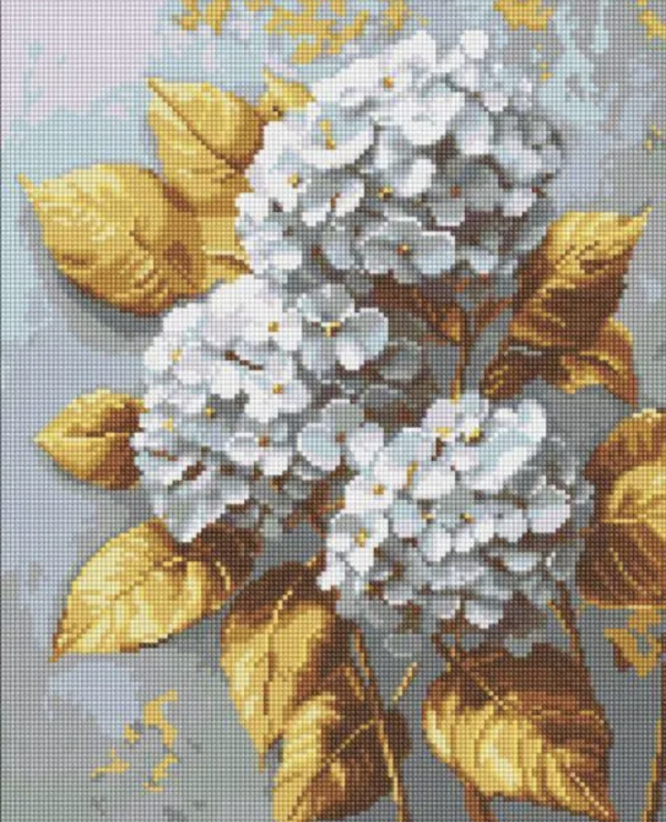 Алмазна мозаїка "Золота гортензія" 40х50 см - фото 1