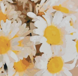 Алмазна мозаїка "Букет ромашок" 30х30 см