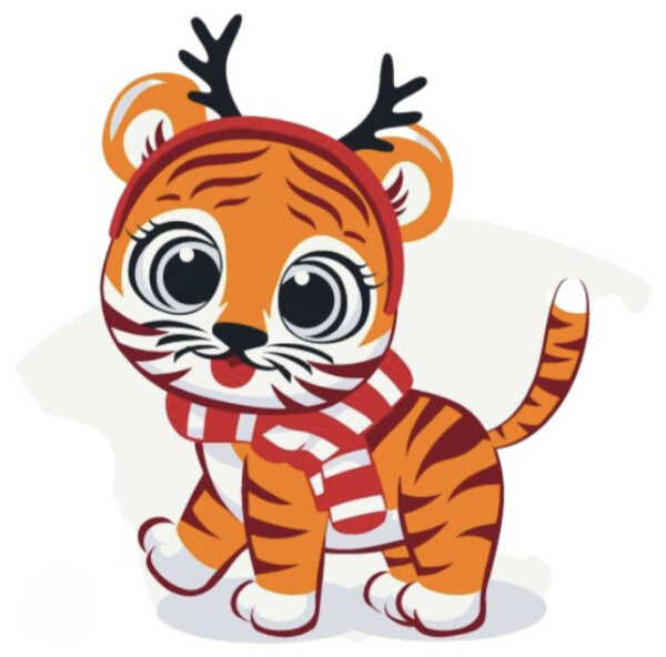 Картина по омерам "Смугастик в шарфику" 20х20 см - фото 1