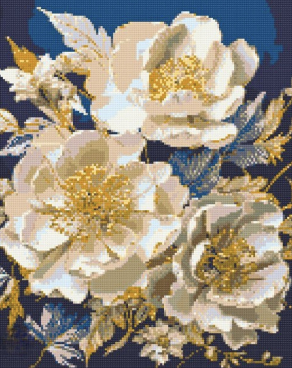 Алмазна мозаїка "Білі півонії"  40х50 см - фото 1
