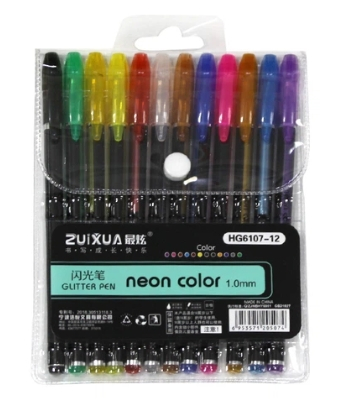 Набір неонових гелевих ручок, 12 кольорів - фото 1