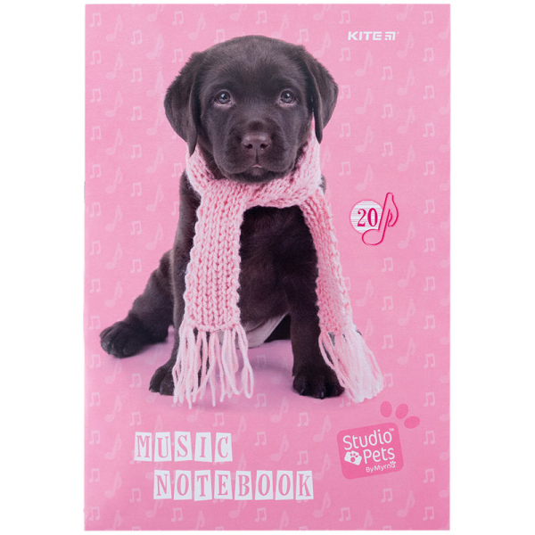 Зошит для нот Kite Studio Pets SP24-404, А4, 20 аркушів, - фото 1