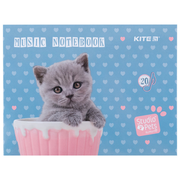 Зошит для нот Kite Studio Pets SP24-405, А5, 20 аркушів - фото 1