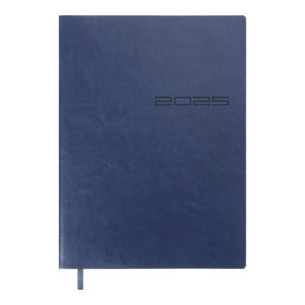 Щоденник датов. 2025 IDEAL, A5, синій, штуч. шкіра (BM.2175-02) - фото 1