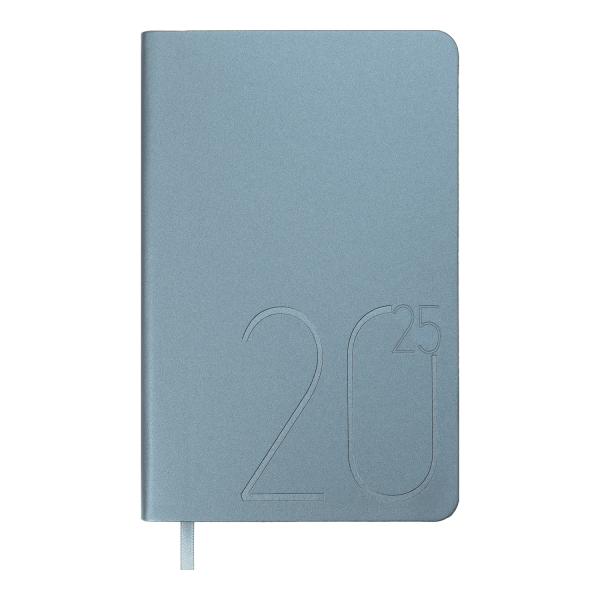 Щоденник датов. 2025 STEEL, A6, блакитний, штуч. шкіра (BM.2517-14) - фото 1