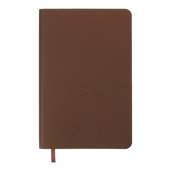 Щоденник датов. 2025 STEEL, A6, бронза, штуч. шкіра (BM.2517-51) - фото 1