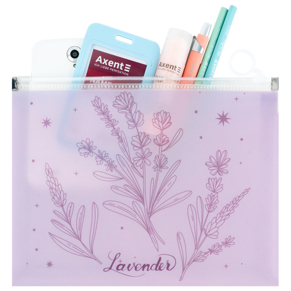 Папка на блискавці zip-lock А5+ Lavender-2 (1498-37-A) - фото 3