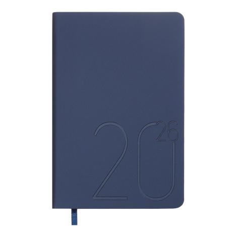 Щоденник датований A6 2026 Buromax Steel темно-синій - фото 1