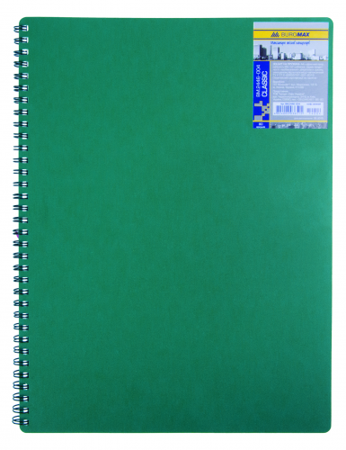     Зошит на пружині Buromax CLASSIC А4, 80 аркушів, клітинка, зелена (BM.2446-004) - фото 1