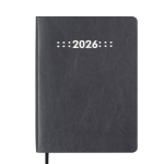 Щоденник датов. 2026 MEMORY, A5, сірий, штуч.шкіра (BM.21151-09)