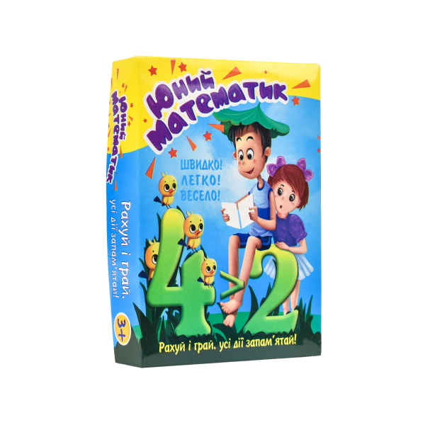 Навчальні картки Strateg Юний математик українською мовою (30760) - фото 1