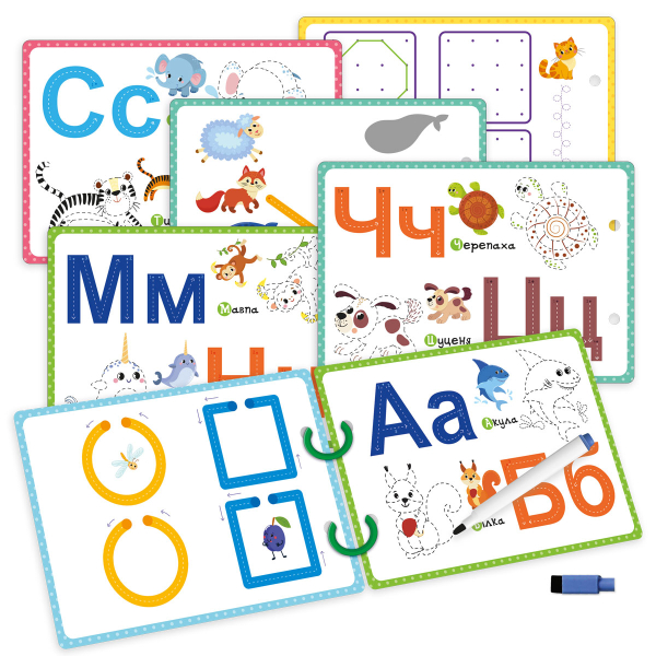 Гра розвиваюча Vladi Toys картки на кільцях пиши-стирай "Зебра" VT2020-01 - фото 3