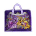 Папка-портфель, 33х26,5х8,5 см, пластиково-тканевая, с ручками, 3D, 1 виддиленняи, "Пони", Leader